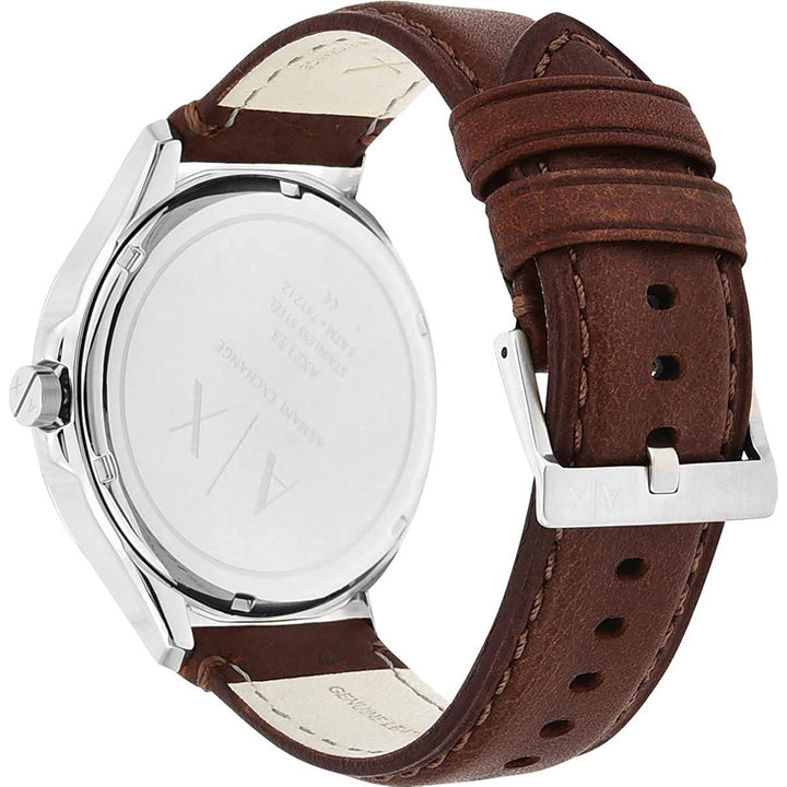 Armani Exchange Men's Navy Dial Brown Leather Watch - Brown AX2133 ...