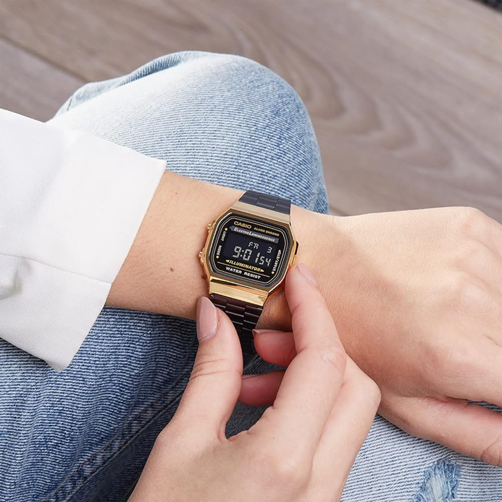 Buy Casio A168WEGB-1B Vintage Unisex Watch Online in | Sharaf DG Buy Casio A168WEGB-1B Vintage Unisex Watch Online in | Sharaf DG